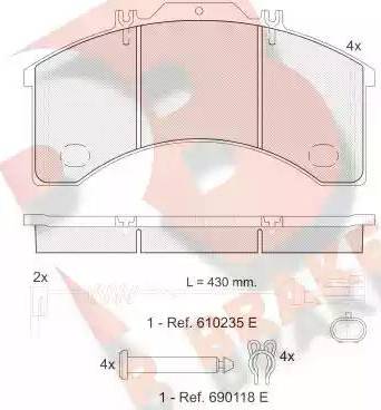 R Brake RB1043-111 - Komplet Pločica, disk-kočnica www.molydon.hr