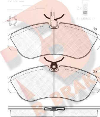 R Brake RB1054-203 - Komplet Pločica, disk-kočnica www.molydon.hr