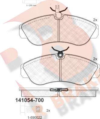 R Brake RB1054-700 - Komplet Pločica, disk-kočnica www.molydon.hr