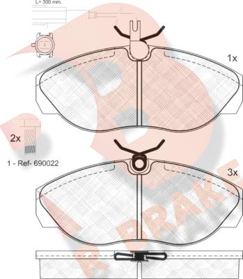 R Brake RB1053-203 - Komplet Pločica, disk-kočnica www.molydon.hr