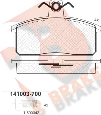 R Brake RB1003-700 - Komplet Pločica, disk-kočnica www.molydon.hr