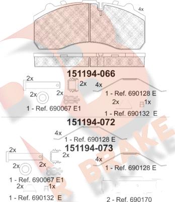 R Brake RB1194-073 - Komplet Pločica, disk-kočnica www.molydon.hr