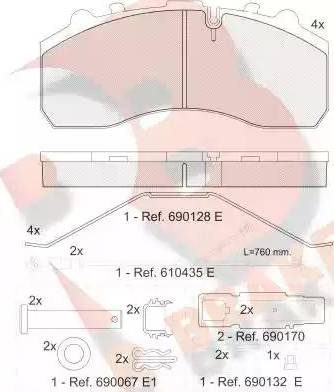 R Brake RB1194-225 - Komplet Pločica, disk-kočnica www.molydon.hr