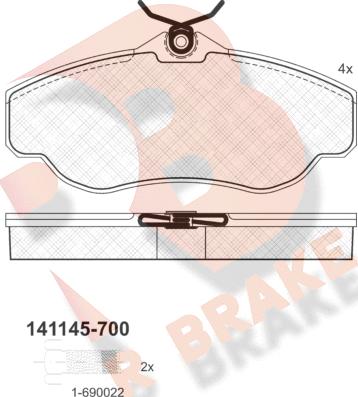 R Brake RB1145-700 - Komplet Pločica, disk-kočnica www.molydon.hr