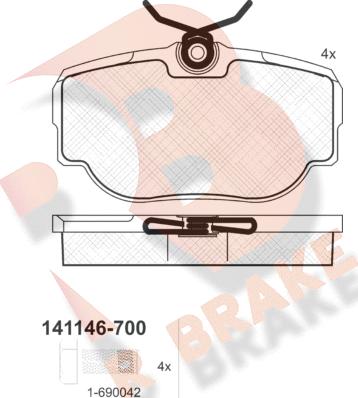 R Brake RB1146-700 - Komplet Pločica, disk-kočnica www.molydon.hr