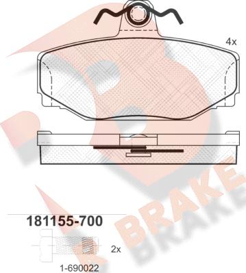 R Brake RB1155-700 - Komplet Pločica, disk-kočnica www.molydon.hr