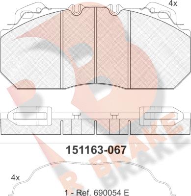 R Brake RB1163 - Komplet Pločica, disk-kočnica www.molydon.hr