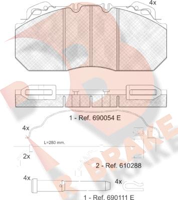 R Brake RB1163-119 - Komplet Pločica, disk-kočnica www.molydon.hr