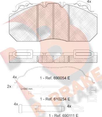 R Brake RB1163-115 - Komplet Pločica, disk-kočnica www.molydon.hr