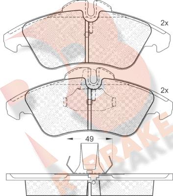 R Brake RB1104-046 - Komplet Pločica, disk-kočnica www.molydon.hr