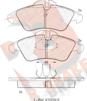 R Brake RB1104 - Komplet Pločica, disk-kočnica www.molydon.hr