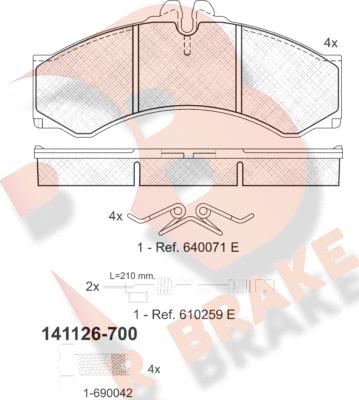 R Brake RB1126-700 - Komplet Pločica, disk-kočnica www.molydon.hr