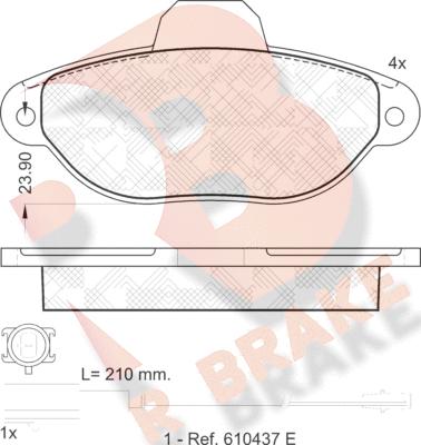 R Brake RB1844 - Komplet Pločica, disk-kočnica www.molydon.hr