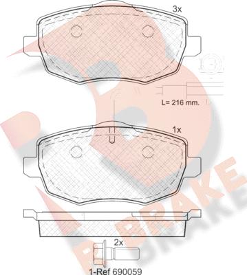 R Brake RB1845 - Komplet Pločica, disk-kočnica www.molydon.hr