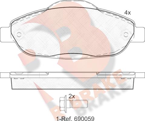 R Brake RB1851 - Komplet Pločica, disk-kočnica www.molydon.hr