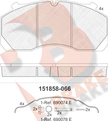 R Brake RB1858-066 - Komplet Pločica, disk-kočnica www.molydon.hr