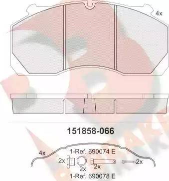 R Brake RB1858 - Komplet Pločica, disk-kočnica www.molydon.hr