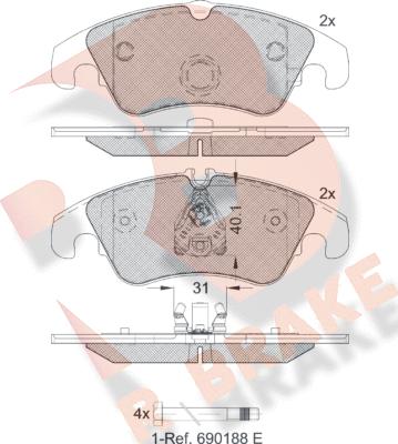 R Brake RB1862-203 - Komplet Pločica, disk-kočnica www.molydon.hr