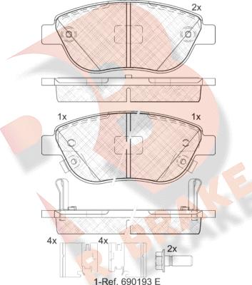 R Brake RB1809-203 - Komplet Pločica, disk-kočnica www.molydon.hr