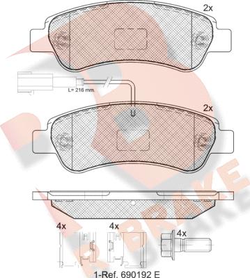 R Brake RB1804-203 - Komplet Pločica, disk-kočnica www.molydon.hr