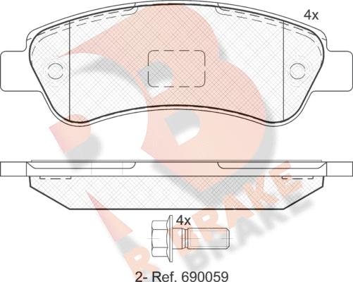 R Brake RB1804 - Komplet Pločica, disk-kočnica www.molydon.hr