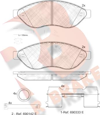 R Brake RB1803-203 - Komplet Pločica, disk-kočnica www.molydon.hr