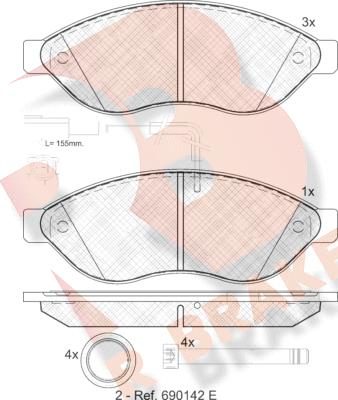 R Brake RB1803 - Komplet Pločica, disk-kočnica www.molydon.hr