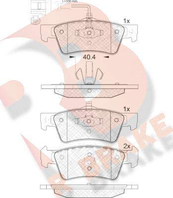 R Brake RB1816 - Komplet Pločica, disk-kočnica www.molydon.hr