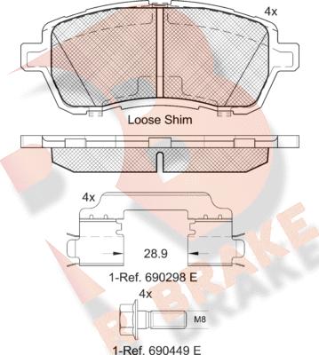 R Brake RB1881-204 - Komplet Pločica, disk-kočnica www.molydon.hr