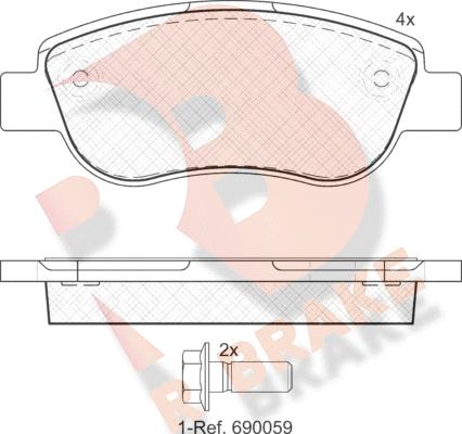 R Brake RB1883 - Komplet Pločica, disk-kočnica www.molydon.hr