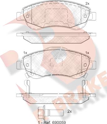 R Brake RB1887 - Komplet Pločica, disk-kočnica www.molydon.hr