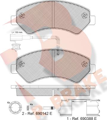 R Brake RB1836-201 - Komplet Pločica, disk-kočnica www.molydon.hr