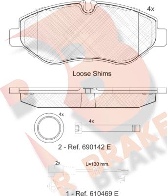 R Brake RB1832-203 - Komplet Pločica, disk-kočnica www.molydon.hr