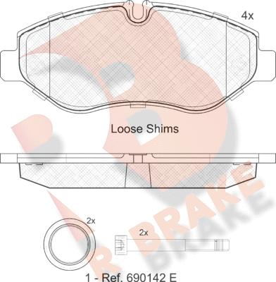 R Brake RB1832 - Komplet Pločica, disk-kočnica www.molydon.hr