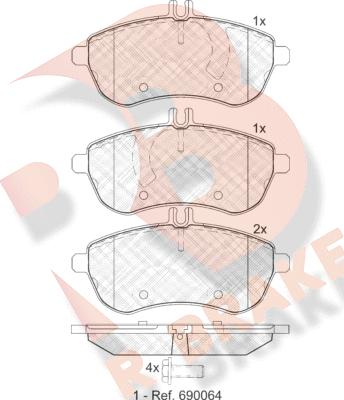 R Brake RB1821 - Komplet Pločica, disk-kočnica www.molydon.hr