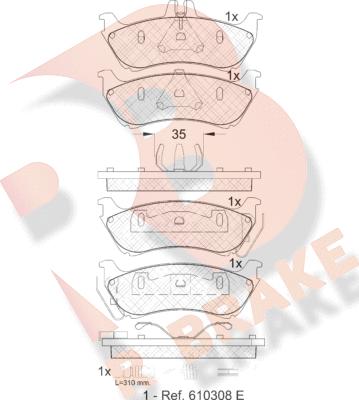 R Brake RB1392 - Komplet Pločica, disk-kočnica www.molydon.hr