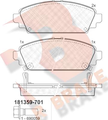 R Brake RB1359-701 - Komplet Pločica, disk-kočnica www.molydon.hr