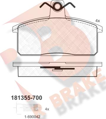 R Brake RB1355-700 - Komplet Pločica, disk-kočnica www.molydon.hr