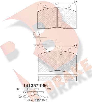 R Brake RB1357 - Komplet Pločica, disk-kočnica www.molydon.hr