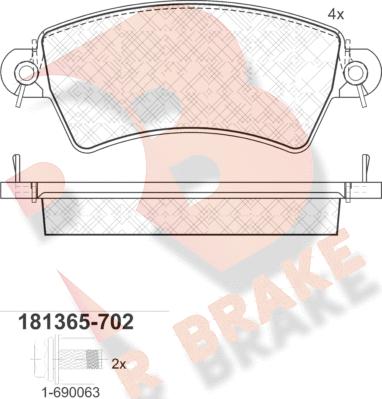 R Brake RB1365-702 - Komplet Pločica, disk-kočnica www.molydon.hr