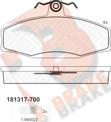 R Brake RB1317-700 - Komplet Pločica, disk-kočnica www.molydon.hr