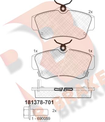 R Brake RB1378-701 - Komplet Pločica, disk-kočnica www.molydon.hr