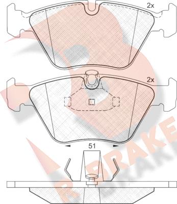 R Brake RB1296 - Komplet Pločica, disk-kočnica www.molydon.hr