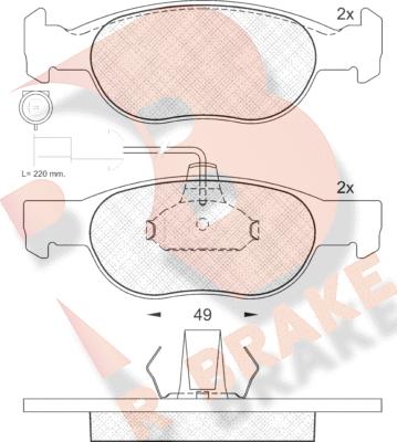 R Brake RB1242 - Komplet Pločica, disk-kočnica www.molydon.hr