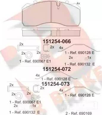 R Brake RB1254-072 - Komplet Pločica, disk-kočnica www.molydon.hr