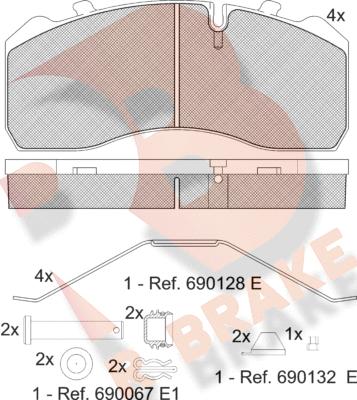 R Brake RB1254-066 - Komplet Pločica, disk-kočnica www.molydon.hr