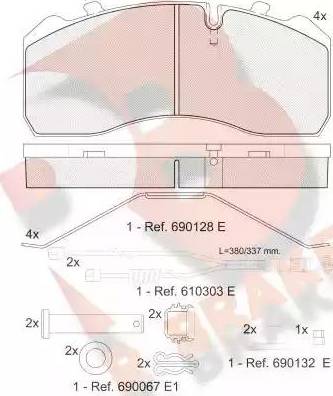 R Brake RB1254-120 - Komplet Pločica, disk-kočnica www.molydon.hr