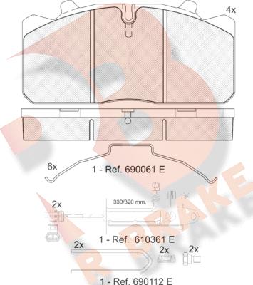 R Brake RB1253-124 - Komplet Pločica, disk-kočnica www.molydon.hr