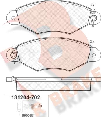 R Brake RB1204-702 - Komplet Pločica, disk-kočnica www.molydon.hr