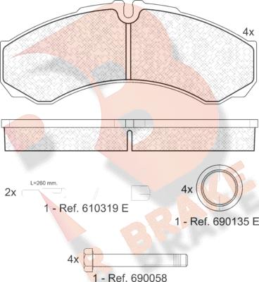 R Brake RB1208-123 - Komplet Pločica, disk-kočnica www.molydon.hr